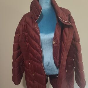 Michael Kors Deep Red Puffer Jacket